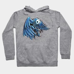 blue owl body illustration Hoodie